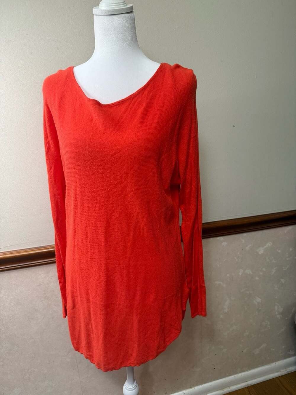 MICHAEL Michael Kors Sweater Size M Red orange Long Sleeve Cotton Blend